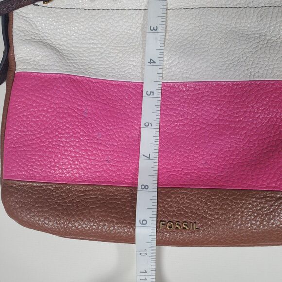 Fossil Women's Crossbody Purse Medium Leather Reversible Colorblock or Brown - Picture 12 of 13